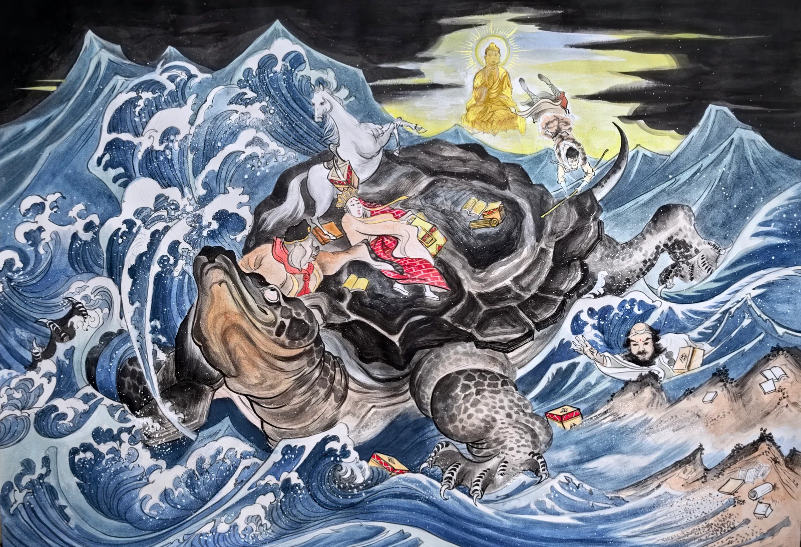 通天河晒经 — Drying the Scriptures at the Heaven-Reaching River